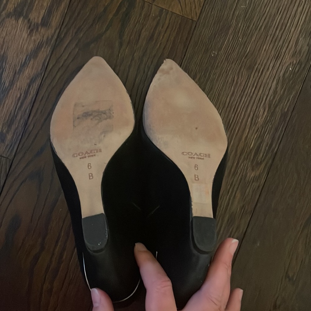 Pointy suede black Coach booties - size 6, barely worn - Picture 4 of 5